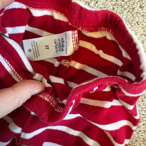 Carter’s Christmas pjs baby Santa Toddler Size 2T Red White - Picture 5 of 7